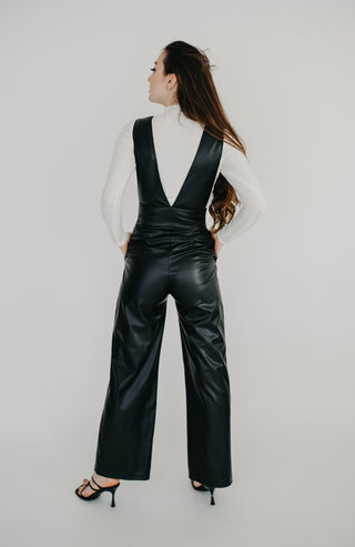 Faux Leather Jumpsuit - Arora Rayn