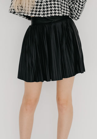 Chic Pleated Mini Skirt Over Shorts