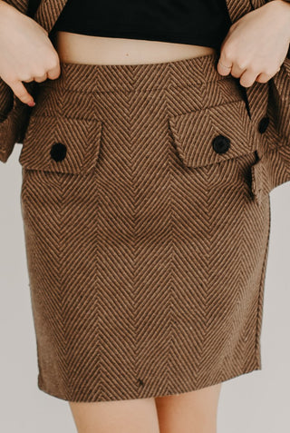 Chevron Pocket Detail Skirt